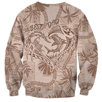 Hawaii Father's Day Vintage Lei Sweatshirt Hauoli la Makuakane - Beige LT7 - Polynesian Pride