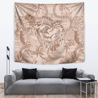 Hawaii Father's Day Vintage Lei Tapestry Hauoli la Makuakane - Beige LT7 Beige - Polynesian Pride