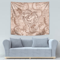 Hawaii Father's Day Vintage Lei Tapestry Hauoli la Makuakane - Beige LT7 - Polynesian Pride