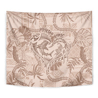 Hawaii Father's Day Vintage Lei Tapestry Hauoli la Makuakane - Beige LT7 - Polynesian Pride