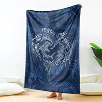 Hawaii Father's Day Vintage Lei Blanket Hauoli la Makuakane - Blue LT7 - Polynesian Pride