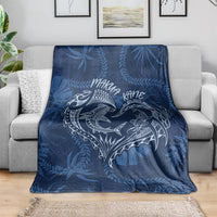 Hawaii Father's Day Vintage Lei Blanket Hauoli la Makuakane - Blue LT7 - Polynesian Pride