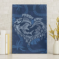 Hawaii Father's Day Vintage Lei Canvas Wall Art Hauoli la Makuakane - Blue LT7 Without Frame Blue - Polynesian Pride