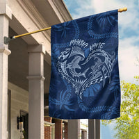 Hawaii Father's Day Vintage Lei Garden Flag Hauoli la Makuakane - Blue LT7 House Flag Blue - Polynesian Pride