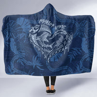 Hawaii Father's Day Vintage Lei Hooded Blanket Hauoli la Makuakane - Blue LT7 - Polynesian Pride