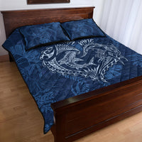 Hawaii Father's Day Vintage Lei Quilt Bed Set Hauoli la Makuakane - Blue LT7 - Polynesian Pride