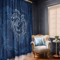 Hawaii Father's Day Vintage Lei Window Curtain Hauoli la Makuakane - Blue LT7 - Polynesian Pride