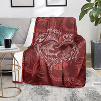 Hawaii Father's Day Vintage Lei Blanket Hauoli la Makuakane - Red LT7 - Polynesian Pride