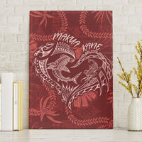 Hawaii Father's Day Vintage Lei Canvas Wall Art Hauoli la Makuakane - Red LT7 Without Frame Red - Polynesian Pride