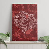 Hawaii Father's Day Vintage Lei Canvas Wall Art Hauoli la Makuakane - Red LT7 - Polynesian Pride