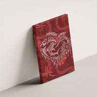 Hawaii Father's Day Vintage Lei Canvas Wall Art Hauoli la Makuakane - Red LT7 - Polynesian Pride