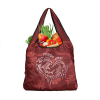 Hawaii Father's Day Vintage Lei Grocery Bag Hauoli la Makuakane - Red LT7 1-pack One Size Red - Polynesian Pride