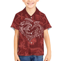 Hawaii Father's Day Vintage Lei Kid Hawaiian Shirt Hauoli la Makuakane - Red LT7 Kid Red - Polynesian Pride
