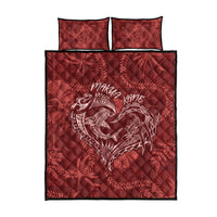 Hawaii Father's Day Vintage Lei Quilt Bed Set Hauoli la Makuakane - Red LT7 - Polynesian Pride