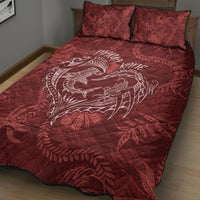 Hawaii Father's Day Vintage Lei Quilt Bed Set Hauoli la Makuakane - Red LT7 - Polynesian Pride