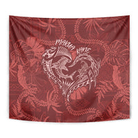 Hawaii Father's Day Vintage Lei Tapestry Hauoli la Makuakane - Red LT7 - Polynesian Pride