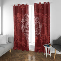 Hawaii Father's Day Vintage Lei Window Curtain Hauoli la Makuakane - Red LT7 With Grommets Red - Polynesian Pride