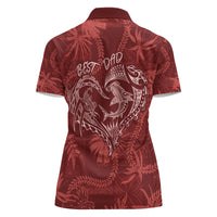 Hawaii Father's Day Vintage Lei Women Polo Shirt Hauoli la Makuakane - Red