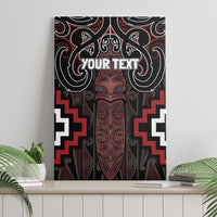 Maori Taiaha Whakairo Personalized Canvas Wall Art Red Poutama Motifs LT7 - Polynesian Pride