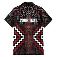 Maori Taiaha Whakairo Personalized Family Matching Tank Maxi Dress and Hawaiian Shirt Red Poutama Motifs LT7 - Polynesian Pride