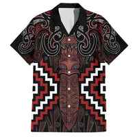 Maori Taiaha Whakairo Personalized Hawaiian Shirt Red Poutama Motifs LT7 Red - Polynesian Pride