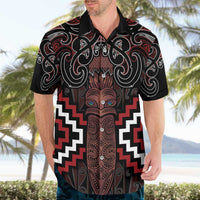 Maori Taiaha Whakairo Personalized Hawaiian Shirt Red Poutama Motifs LT7 - Polynesian Pride