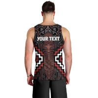 Maori Taiaha Whakairo Personalized Men Tank Top Red Poutama Motifs LT7 - Polynesian Pride
