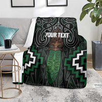 Maori Taiaha Pounamu Whakairo Personalized Blanket Jade Poutama Motifs LT7 - Polynesian Pride