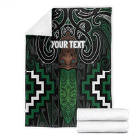 Maori Taiaha Pounamu Whakairo Personalized Blanket Jade Poutama Motifs LT7 - Polynesian Pride