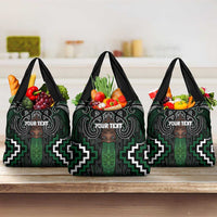 Maori Taiaha Pounamu Whakairo Personalized Grocery Bag Jade Poutama Motifs LT7 3-pack One Size Jade - Polynesian Pride