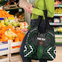 Maori Taiaha Pounamu Whakairo Personalized Grocery Bag Jade Poutama Motifs LT7 - Polynesian Pride