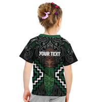 Maori Taiaha Pounamu Whakairo Personalized Kid T Shirt Jade Poutama Motifs
