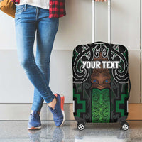 Maori Taiaha Pounamu Whakairo Personalized Luggage Cover Jade Poutama Motifs