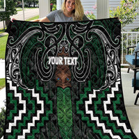 Maori Taiaha Pounamu Whakairo Personalized Quilt Jade Poutama Motifs