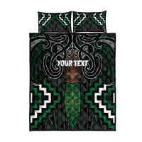 Maori Taiaha Pounamu Whakairo Personalized Quilt Bed Set Jade Poutama Motifs LT7 - Polynesian Pride