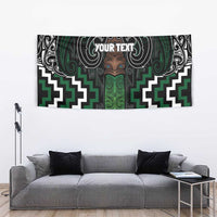 Maori Taiaha Pounamu Whakairo Personalized Tapestry Jade Poutama Motifs
