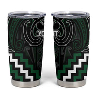 Maori Taiaha Pounamu Whakairo Personalized Tumbler Cup Jade Poutama Motifs