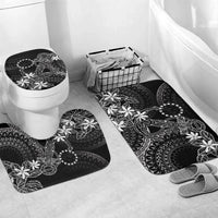 Black Kuki Airani Tapakau Bathroom Set Tribal Anchor Mix Tiare LT7 Mat Set Only (3 pcs) One Size Black - Polynesian Pride