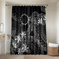 Black Kuki Airani Tapakau Bathroom Set Tribal Anchor Mix Tiare LT7 Shower Curtain Only Black - Polynesian Pride