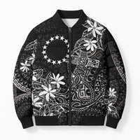 Black Kuki Airani Tapakau Bomber Puffer Jacket Tribal Anchor Mix Tiare LT7 Unisex Black - Polynesian Pride