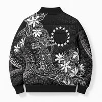 Black Kuki Airani Tapakau Bomber Puffer Jacket Tribal Anchor Mix Tiare LT7 - Polynesian Pride
