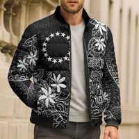 Black Kuki Airani Tapakau Bomber Puffer Jacket Tribal Anchor Mix Tiare LT7 - Polynesian Pride