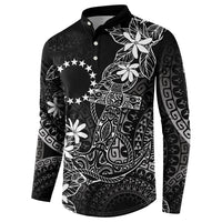Black Kuki Airani Tapakau Button Sweatshirt Tribal Anchor Mix Tiare LT7 - Polynesian Pride