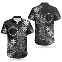 Black Kuki Airani Tapakau Couples Matching Long Sleeve Bodycon Dress and Hawaiian Shirt Tribal Anchor Mix Tiare LT7 - Polynesian Pride