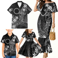 Black Kuki Airani Tapakau Family Matching Mermaid Dress and Hawaiian Shirt Tribal Anchor Mix Tiare LT7 - Polynesian Pride