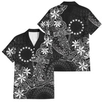 Black Kuki Airani Tapakau Family Matching Mermaid Dress and Hawaiian Shirt Tribal Anchor Mix Tiare LT7 Dad's Shirt - Short Sleeve Black - Polynesian Pride