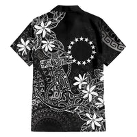 Black Kuki Airani Tapakau Family Matching Off Shoulder Maxi Dress and Hawaiian Shirt Tribal Anchor Mix Tiare LT7 Dad's Shirt - Long Sleeve Black - Polynesian Pride