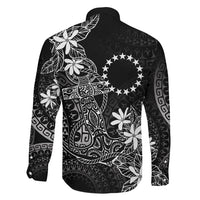Black Kuki Airani Tapakau Family Matching Off Shoulder Maxi Dress and Hawaiian Shirt Tribal Anchor Mix Tiare LT7 Son's Shirt Black - Polynesian Pride