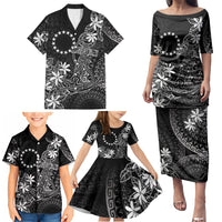 Black Kuki Airani Tapakau Family Matching Puletasi and Hawaiian Shirt Tribal Anchor Mix Tiare LT7 - Polynesian Pride