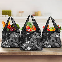 Black Kuki Airani Tapakau Grocery Bag Tribal Anchor Mix Tiare LT7 3-pack One Size Black - Polynesian Pride